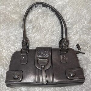 Y2K Gunmetal Metallic Shoulder Bag ✨